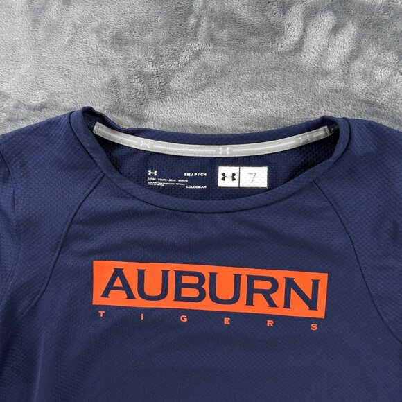 Under Armour ColdGear Auburn Tigers Women S Navy Long Sleeve Shirt Loose Fit - Picture 3 of 11